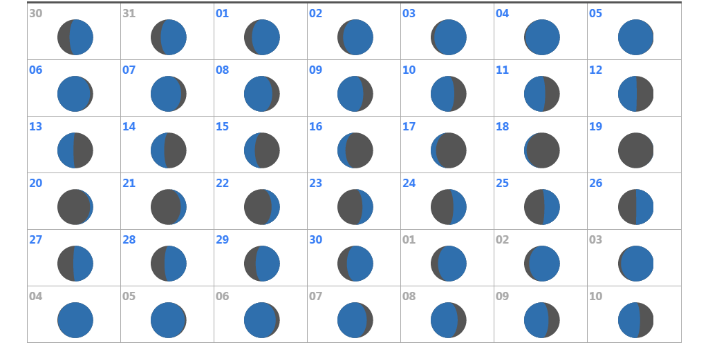Calendar - Sun & Moon