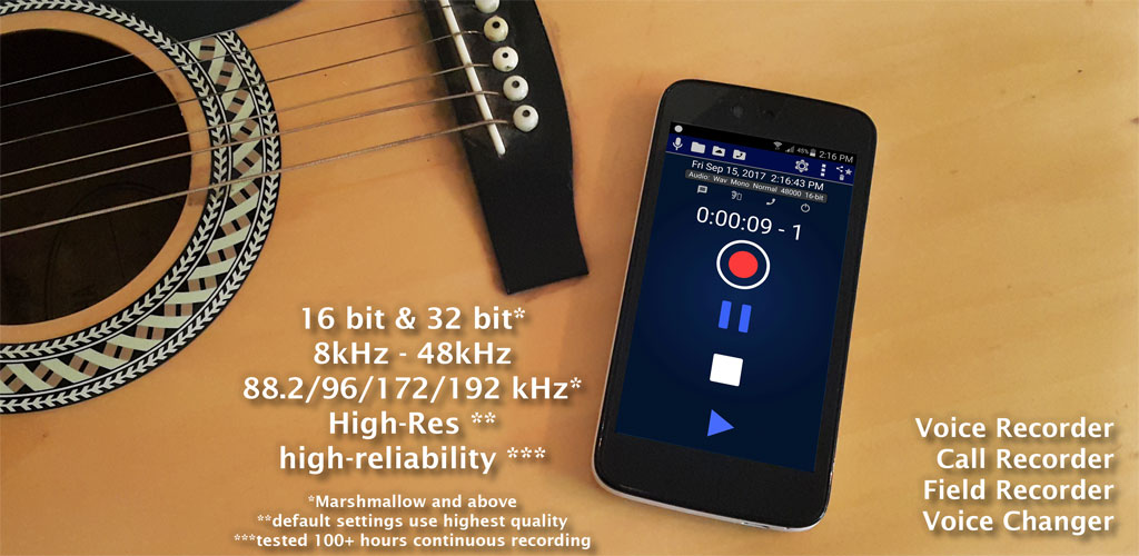 Hi-Res Audio Recorder - Voice Effect, Field Record Pro Hi-Res Audio Recorder - Voice Effect, Field Record Pro