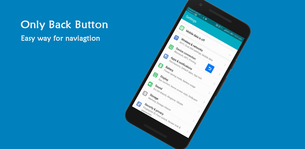 Only Back Button - Single touch back button Full
