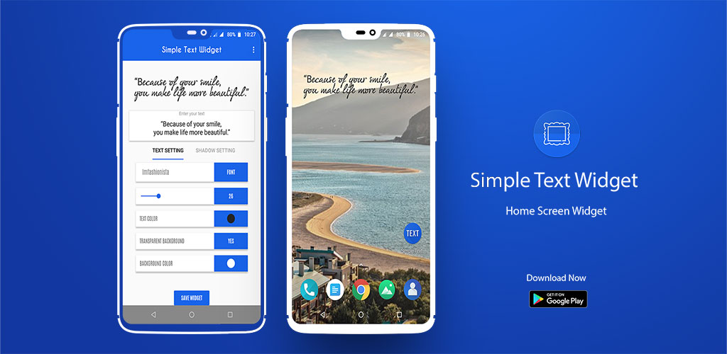 Simple text widget - Text widget for android Simple text widget - Text widget for android