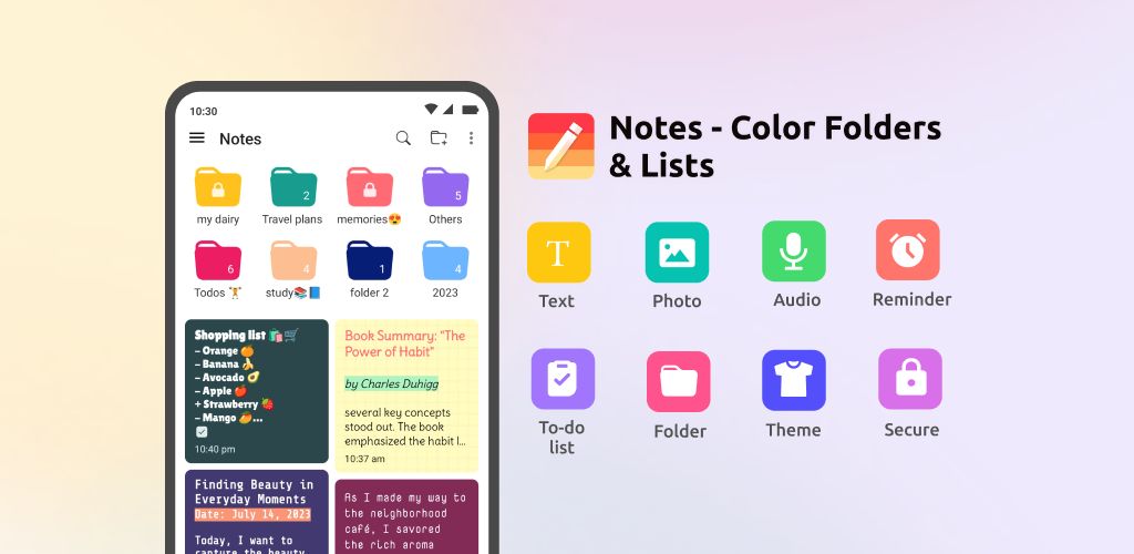 Notes : Color Folders & Lists